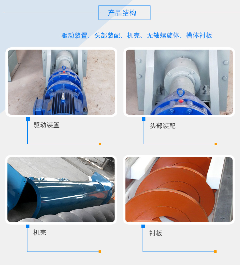 WLS400無軸螺旋輸送機細節(jié)與結(jié)構(gòu)